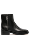 Michael Michael Kors Regan Ankle Leather Boots In Black
