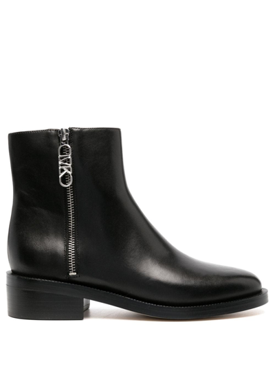 Michael Michael Kors Regan Ankle Leather Boots In Black