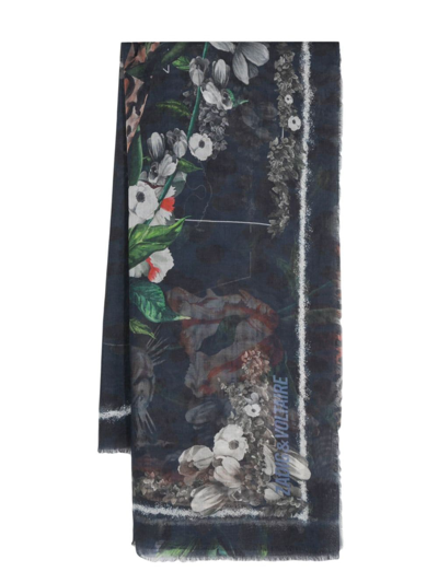 Zadig & Voltaire Kerry Wild Modal Scarf In Blue