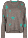 Zadig & Voltaire Markus Star-print Cashmere Jumper In Taupe Fonce