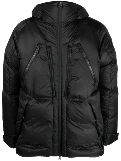 Colmar Zip-up Hooded Down Coat In Black