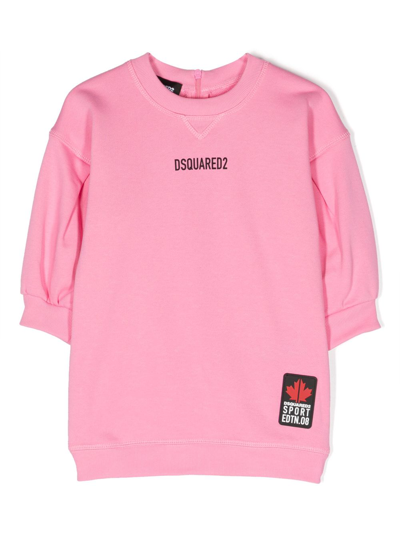 Dsquared2 Babies' Logo-print Sweatshirt Dress In Pink