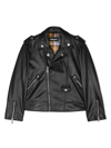 DSQUARED2 LOGO-PATCH FAUX-LEATHER JACKET