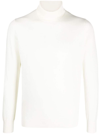 Lardini Roll-neck Wool Jumper In White