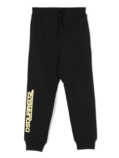 Dsquared2 Kids' D2lp17u Pants Dsquared Loungewear Pants In Fleece With Logo In Black