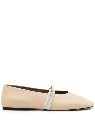 Jacquemus 10mm Leather Ballerina Flats In Neutrals