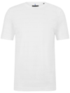 Hugo Boss Slim-fit Short-sleeved T-shirt In Mercerized Cotton In White