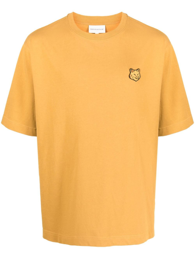 Maison Kitsuné 狐狸贴花棉t恤 In Yellow