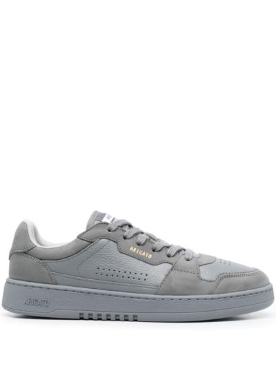 Axel Arigato Calfskin Dice Lo Sneakers With Suede Panels In Gray