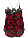 Zadig & Voltaire Christy Leaf-print Tank Top In Noir