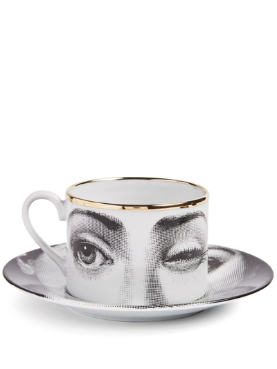 Fornasetti L'antipatico Tea Cup In White