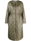 GANNI DRAWSTRING QUILTED COAT