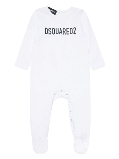 Dsquared2 Logo-print Crew-neck Babygrow In White