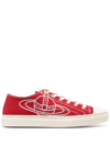 Vivienne Westwood Orb-print Canvas Sneakers In Burgundy