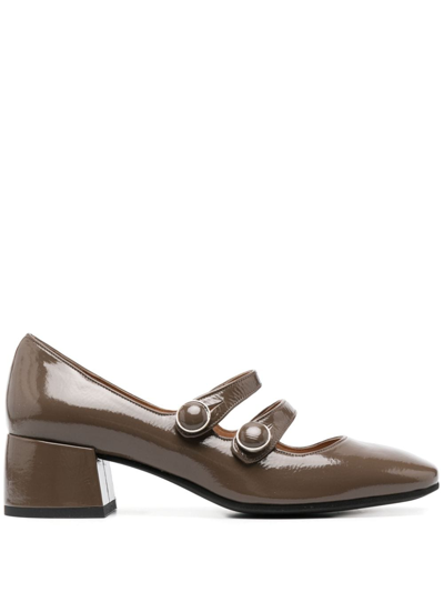 Roberto Festa Helena Pumps In Taupe Leather In Brown