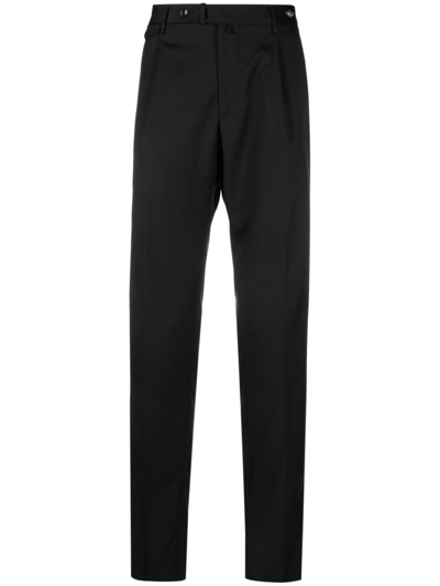 Tagliatore Tailored Blue Wool Formal Trousers In Black