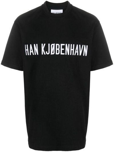 Han Kjobenhavn Logo-print Organic Cotton T-shirt In Black