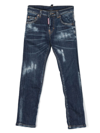 Dsquared2 Bleached-effect Straight-leg Jeans In Blue