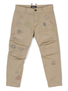 Dsquared2 Logo-print Casual Trousers In Neutrals