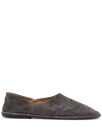 The Row Canal Slip-on Suede Sandals In Ash