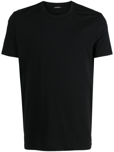 Tom Ford Crew-neck Short-sleeve T-shirt In Black