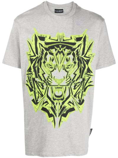 Plein Sport Thunder Tiger Cotton T-shirt In Grey