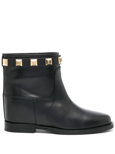 Via Roma 15 Santa Monica Stud-embellishment Boots In Black