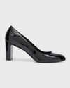 STUART WEITZMAN VIDA PATENT BLOCK-HEEL PUMPS