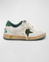 Golden Goose 'ball Star' Leather Sneakers Kids In Whitegreen 10502