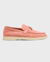 Loro Piana 10mm Summer Charms Walk Suede Loafers In Pink