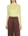 Vince Green Double Layer Long Sleeve T-shirt In Serpentine