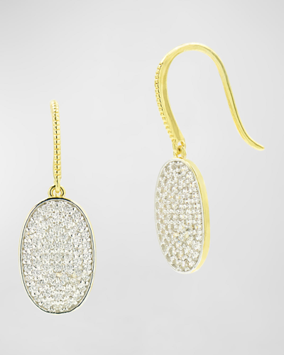Freida Rothman Fishhook And Oval Drop Earrings In Gold