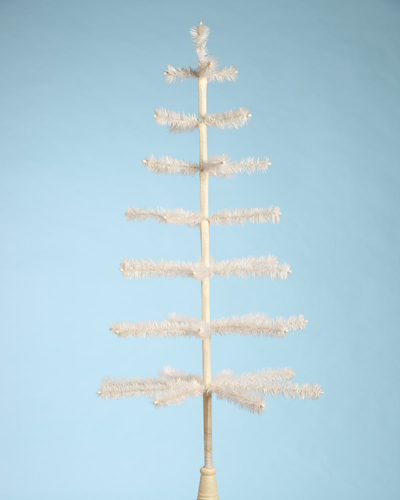 Bethany Lowe 42" Feather Tree With Glittered Base In Neutral