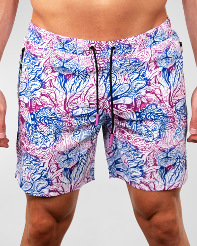 Maceoo Men's Lion Swim Shorts In Zen Purple