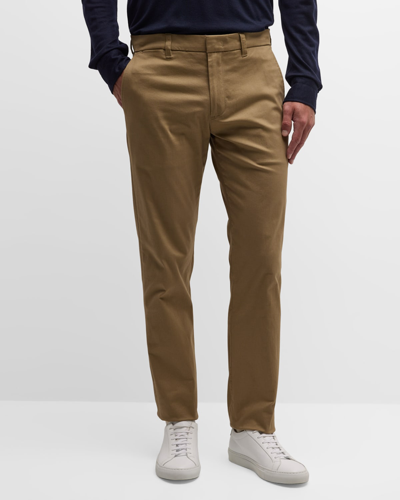 Vince Griffith Stretch Cotton Twill Chino Pants In Brown