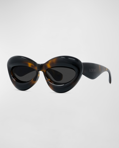 Loewe Inflated Acetate Cat-eye Sunglasses In Dark Havana