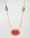 FREIDA ROTHMAN COLOR THEORY PAVE OVAL PENDANT NECKLACE