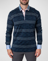Maceoo Newton Windown Blue Long Sleeve Polo In Window Blue