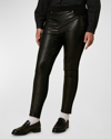 Marina Rinaldi Obelisco Cropped Faux Leather Pants In Black