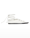 The Row Gilli Ankle-wrap Flat Gladiator Sandals In White