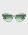 BARTON PERREIRA COQUETTE GRADIENT GREEN ACETATE CAT-EYE SUNGLASSES