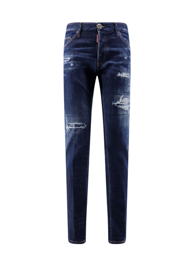 Dsquared2 Distressed-effect Skinny Jeans In Navy Blue
