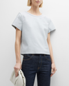 As By Df New Guard Recycled Leather T-shirt In Cashmere Grey