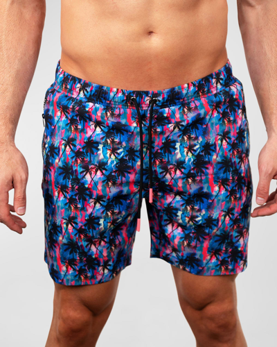 Maceoo Men's Lion Swim Shorts In Palm Multi