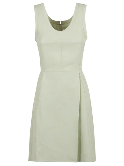 Jil Sander Back Zip Sleeveless Dress In Tea Green