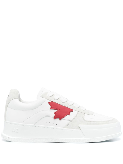 Dsquared2 Logo-patch Lace-up Sneakers In White