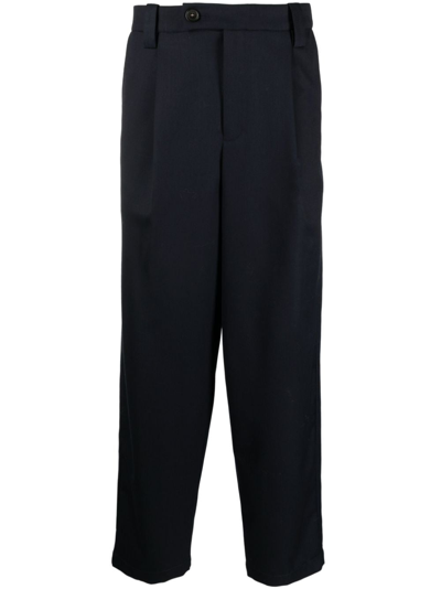 A.p.c. Renato Pleated Wool Trousers In Blue