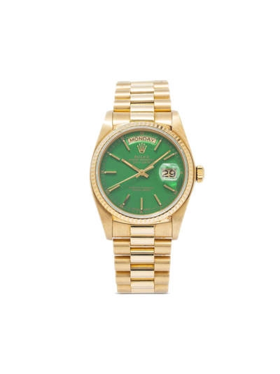 Pre-owned Rolex 1979  Day Date 36mm In Green