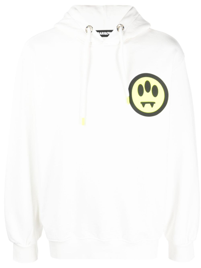 Barrow Logo-print Cotton Hoodie In White