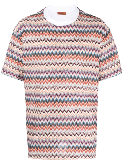 Missoni Zigzag-pattern Crew-neck T-shirt In Multicolor